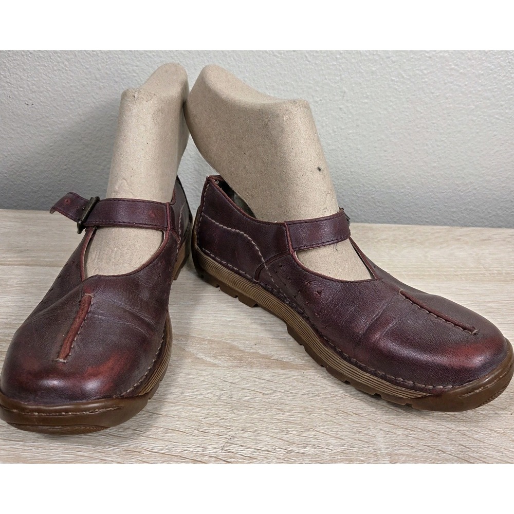 Vintage Dr. Martens 3A52 Polley Burgundy Leather Mary Jane Shoes UK 4 US 6